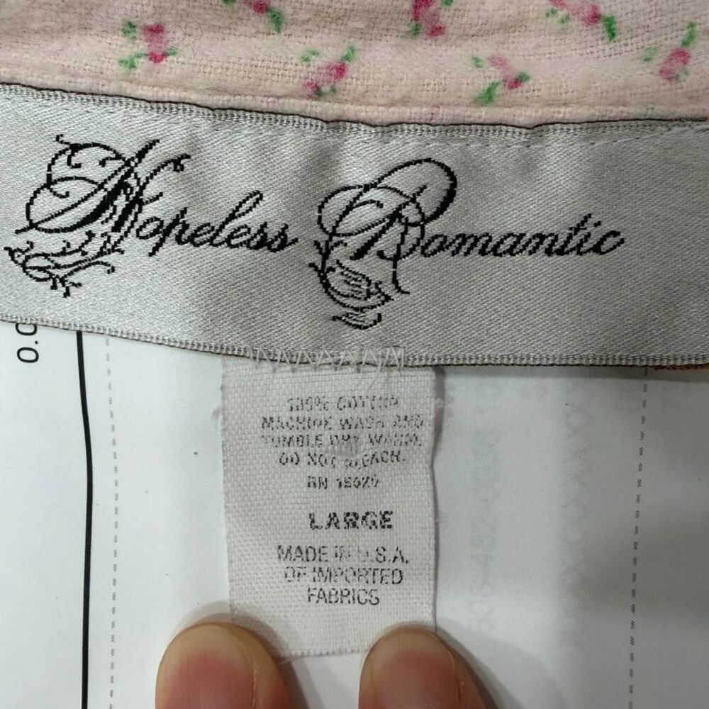 Vintage Victorian Flannel Pink Nightgown 100 Cotton Cottagecore Large Made in US - Picture 3 of 6